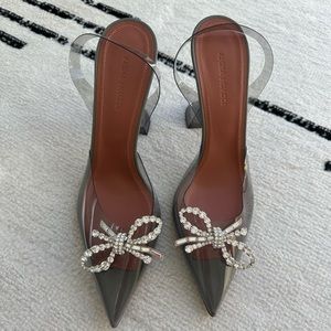 Amina Muaddi Rosie Glass Heel in smoke EU 38.5
